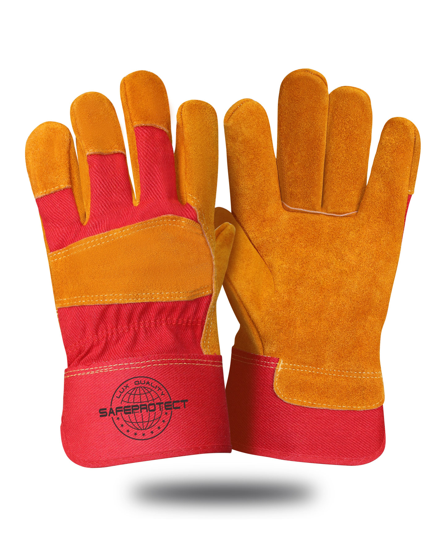 Перчатки спилковые комбинированные Safeprotect АЛТАЙ желтые р. 10